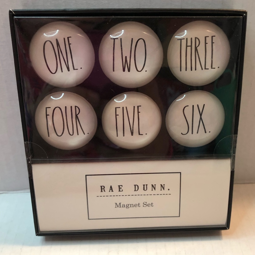 Rae Dunn Magnet Set: Numbers 1 - 6 NEW Set of 6, One Two Three Four Five Six